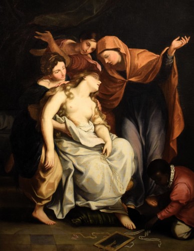 La Madeleine en extase - Artiste du XIXe siècle signé en bas à gauche - Tableaux et dessins Style Restauration - Charles X